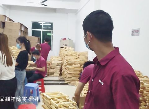 工艺品工厂竹木制品发霉交付给艾浩尔翻箱团队除霉施工服务